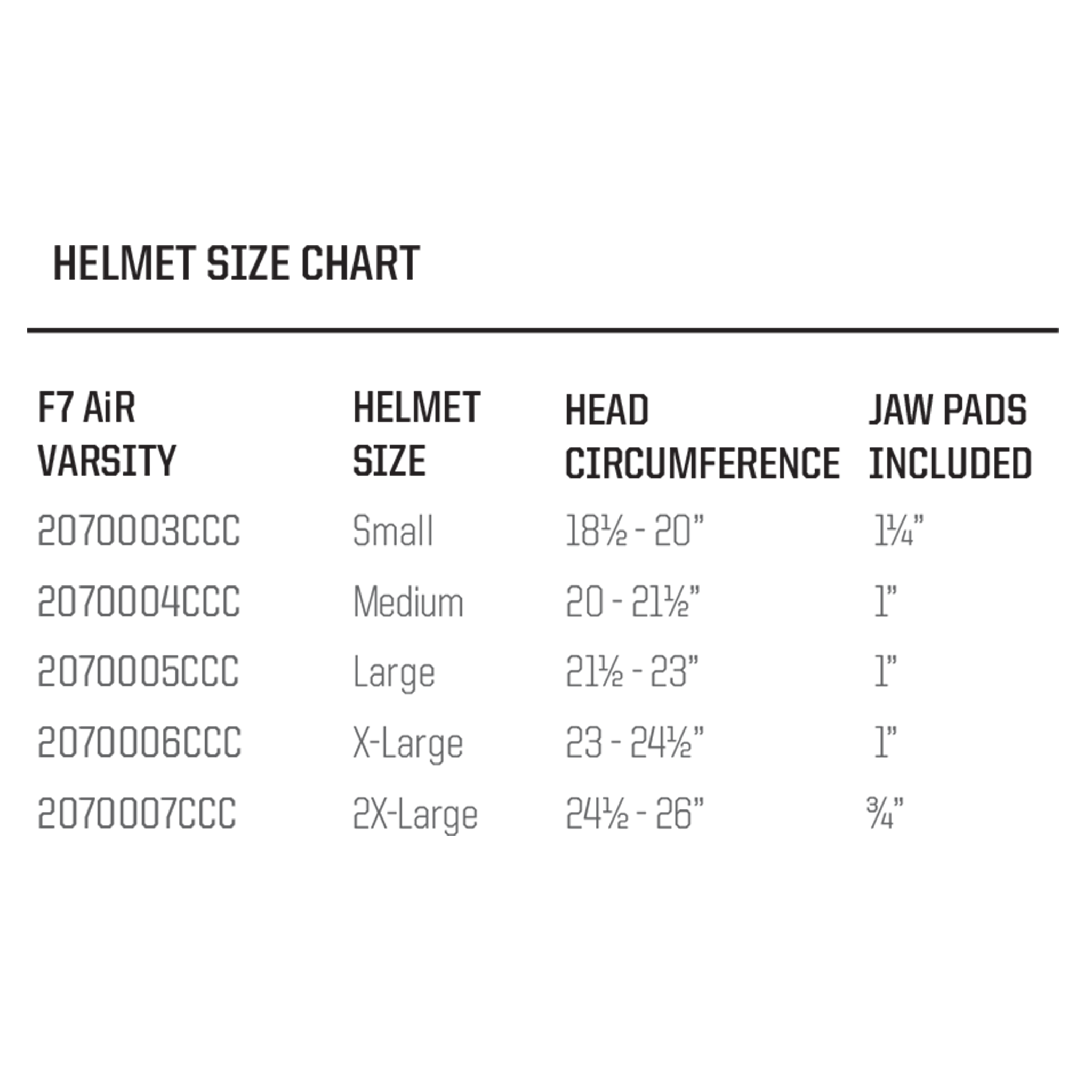 Size Chart