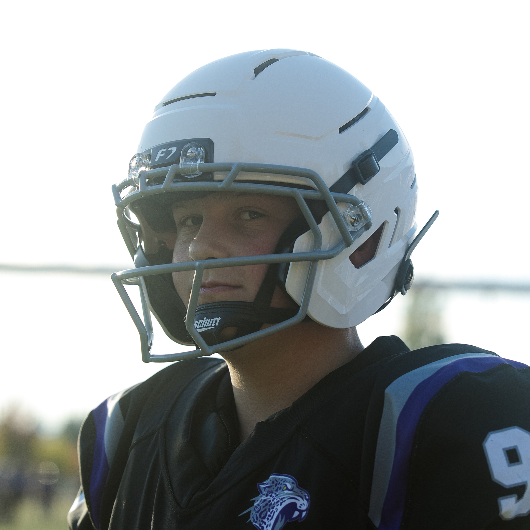 dark blue youth football helmet F7 AiR YOUTH HELMET